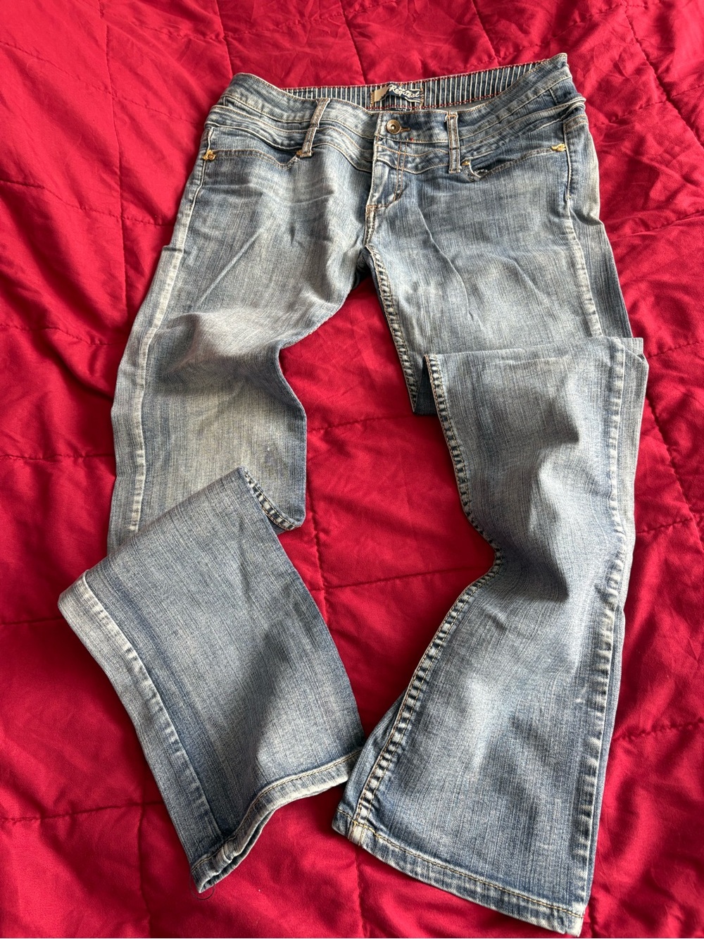 Women's Light Wash Boot Cut Jeans - Blue